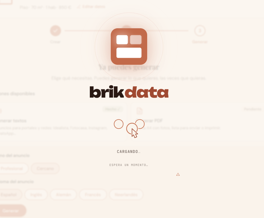 BrikData generando los seis anuncios de la vivienda
